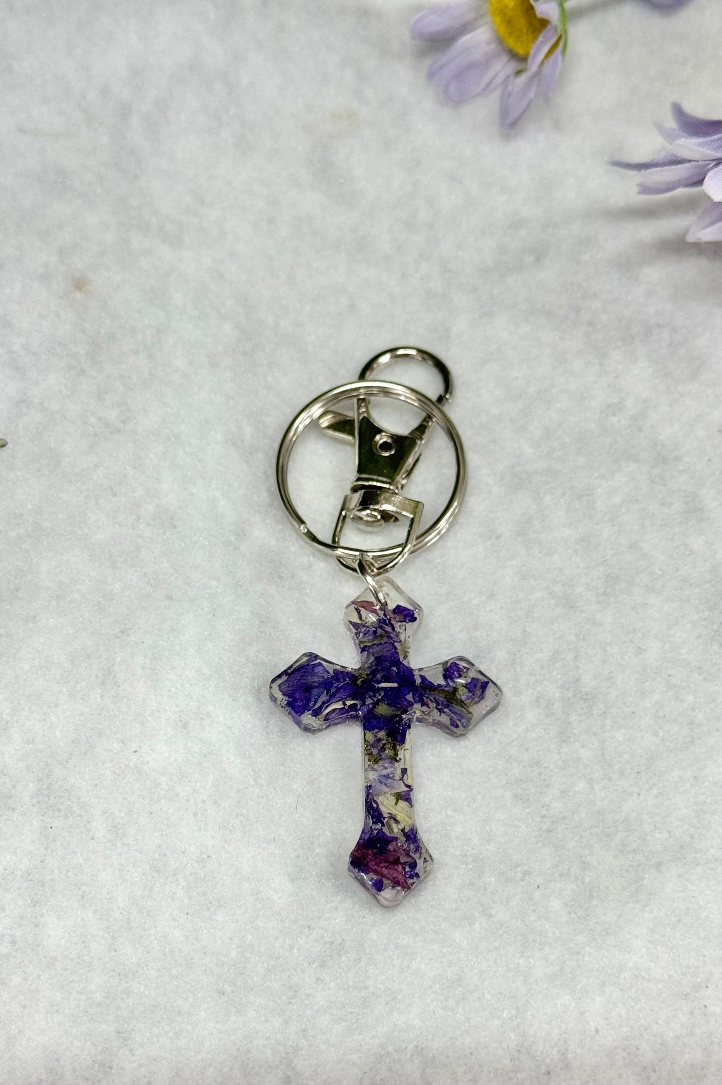 Handmade cross keychain