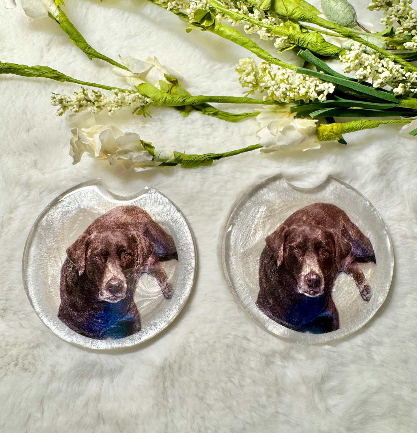 Handmade flower memorial coaster