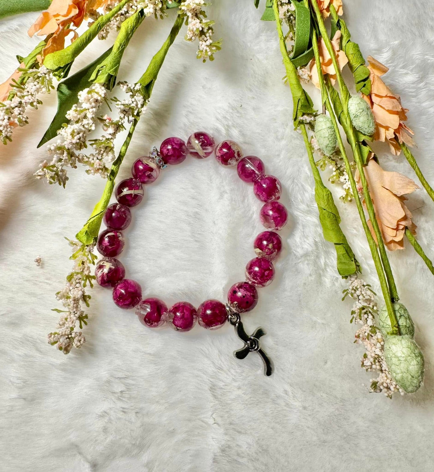 Handmade Flower memorial bracelets