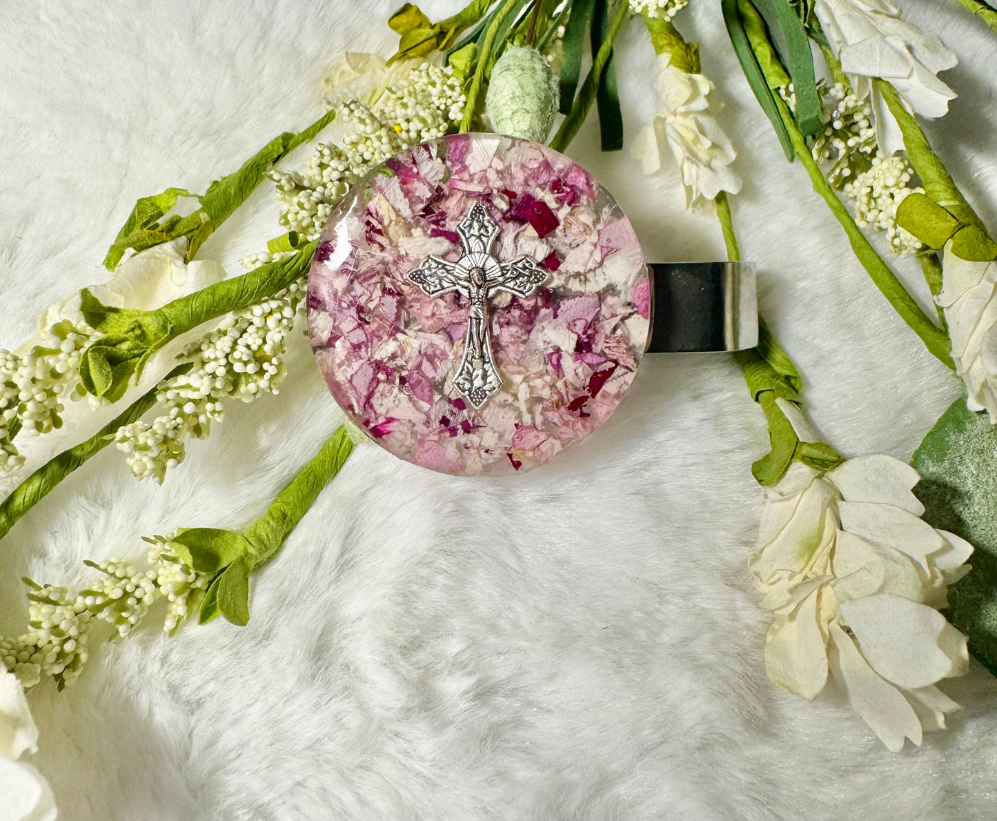Handmade Visor Clips with memorial flowers