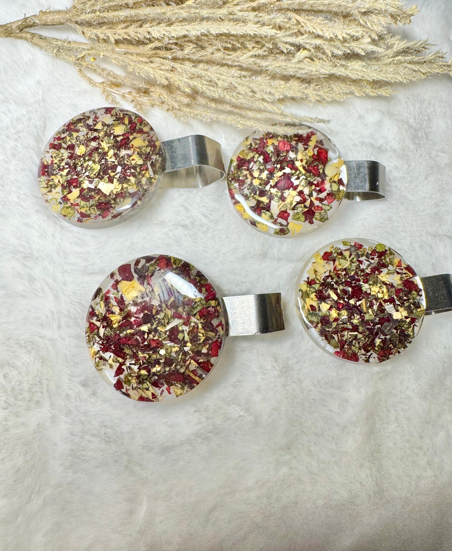 Handmade Visor Clips with memorial flowers