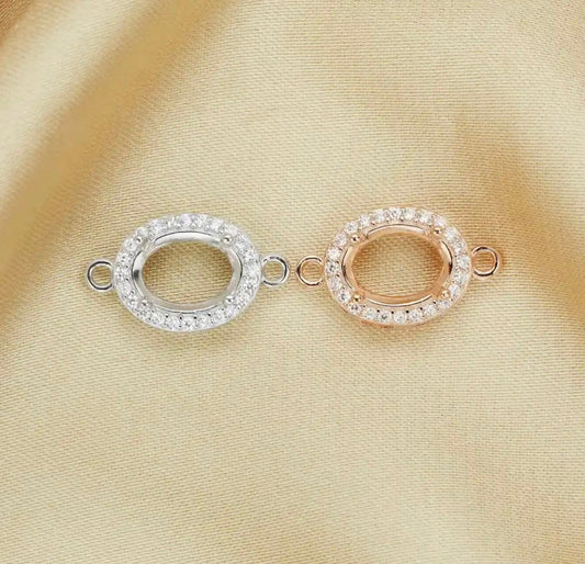 Oval with diamond gems