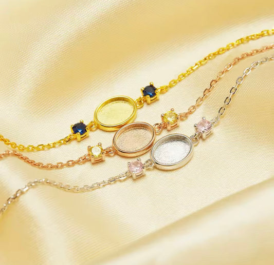 Oval with gem stones