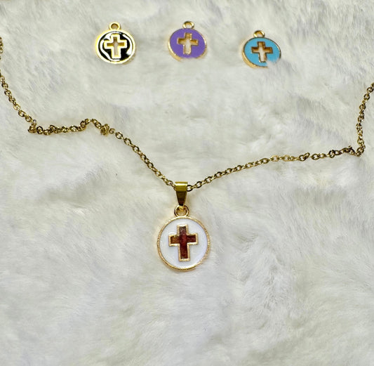 Circle with cross filled with flowers