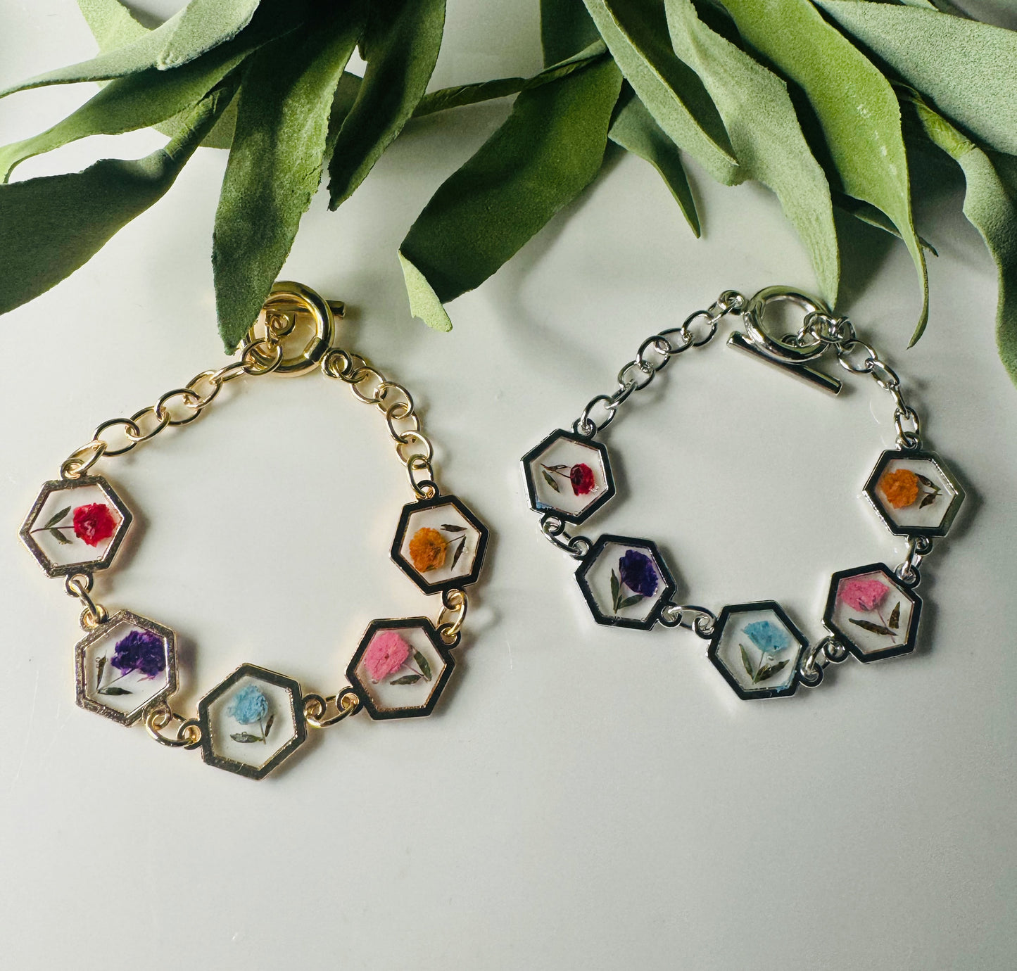Hexagon charm bracelet