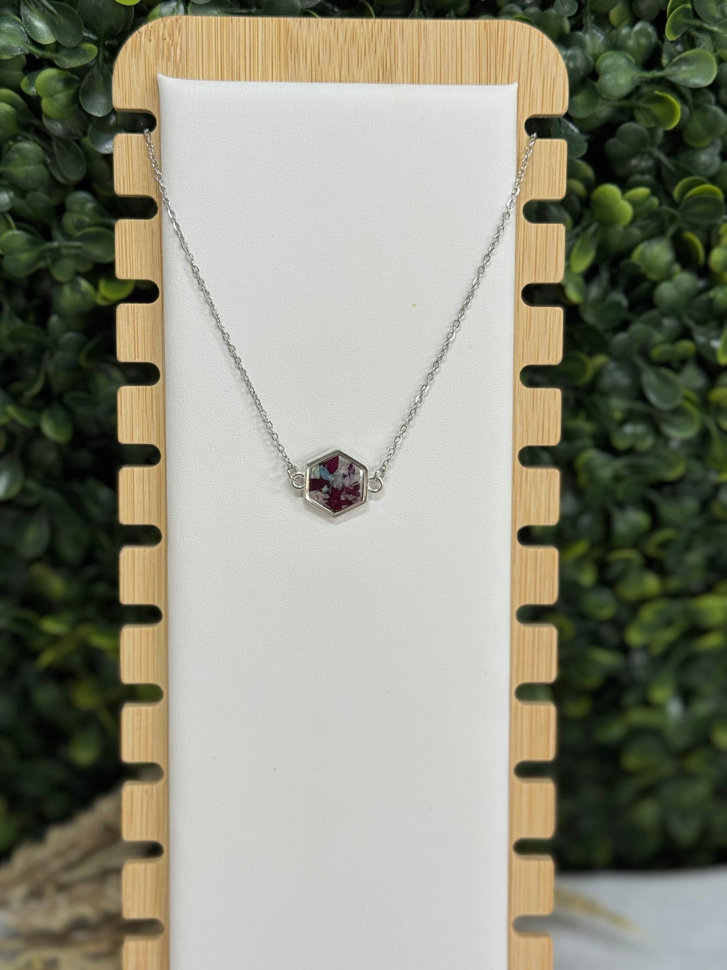 Hexagon pendant necklace