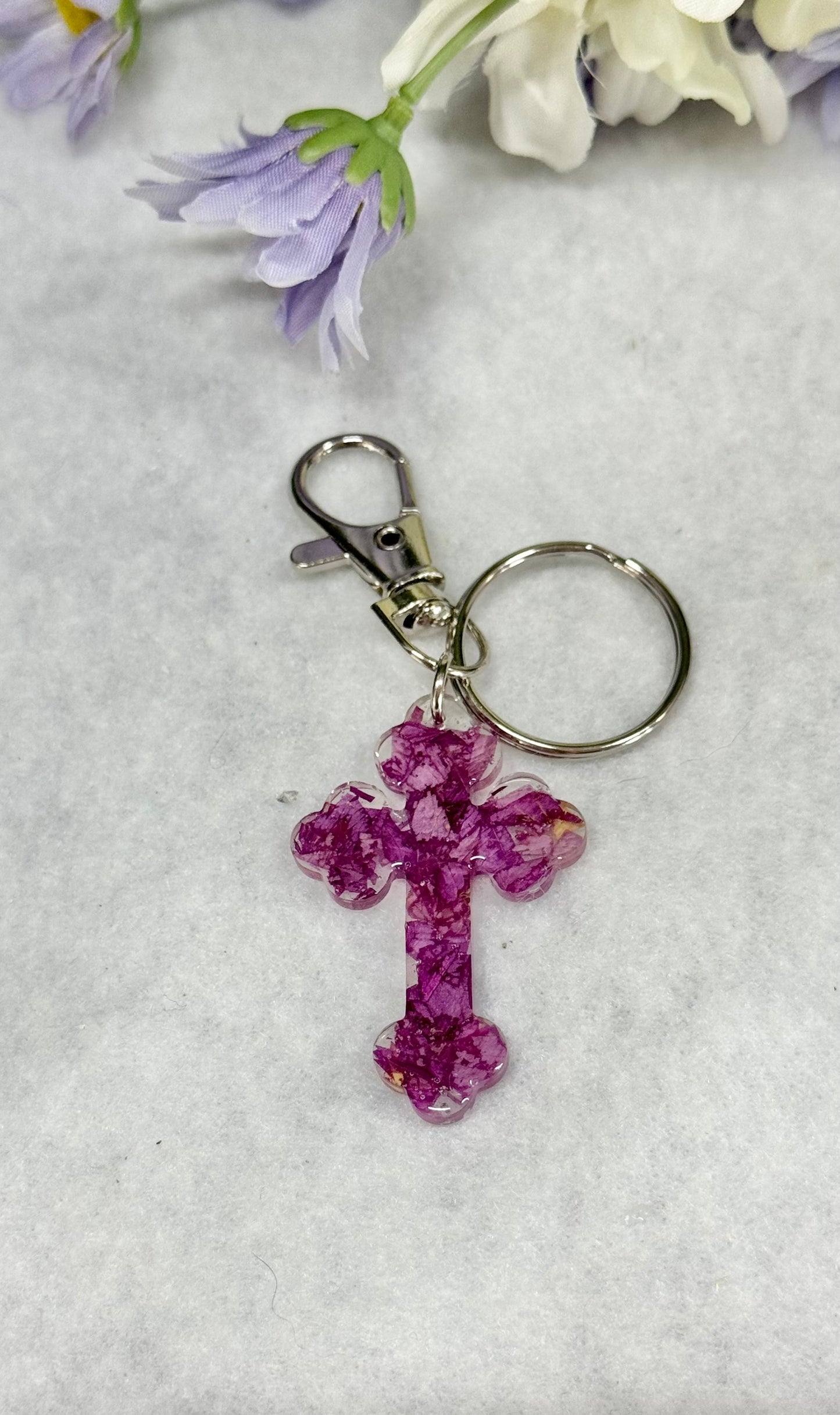 Handmade cross keychain