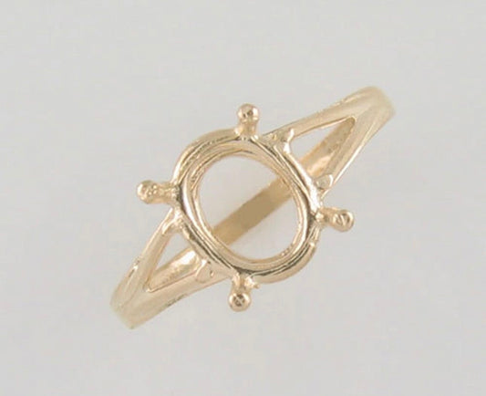 Gold filled oval prong setting
