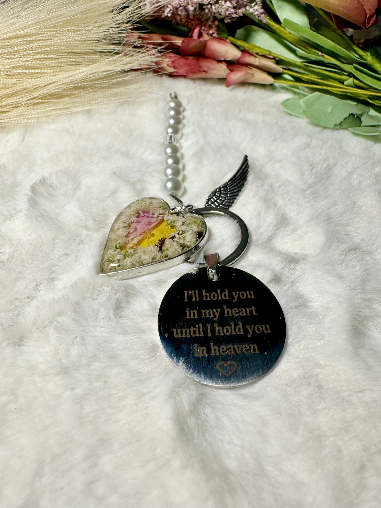 Handmade gravesite keychain