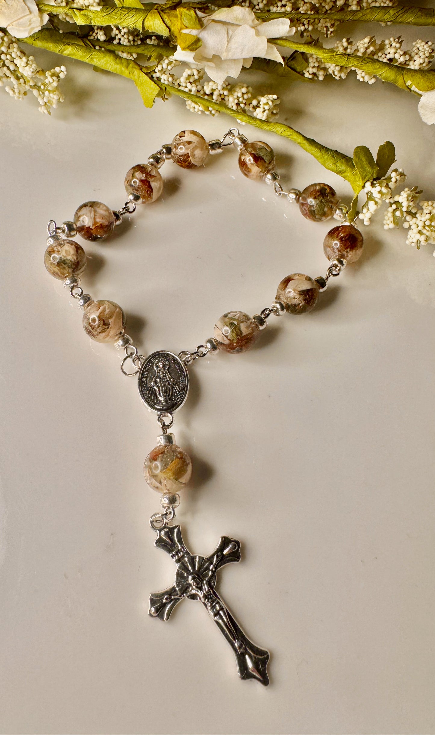 Handmade Memorial Rosary (comes with bag- choose color and add to cart)