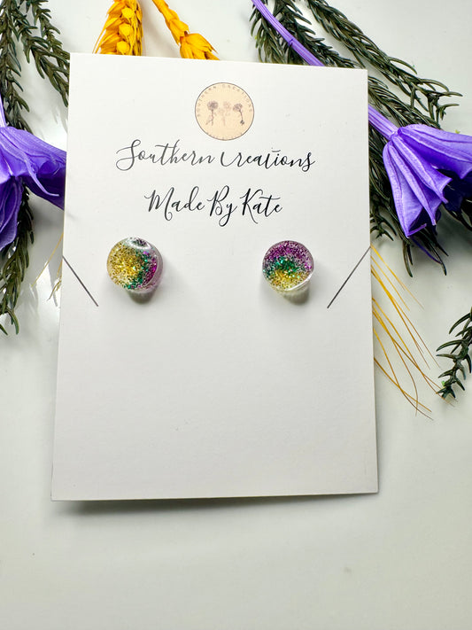 Circle glitter studs