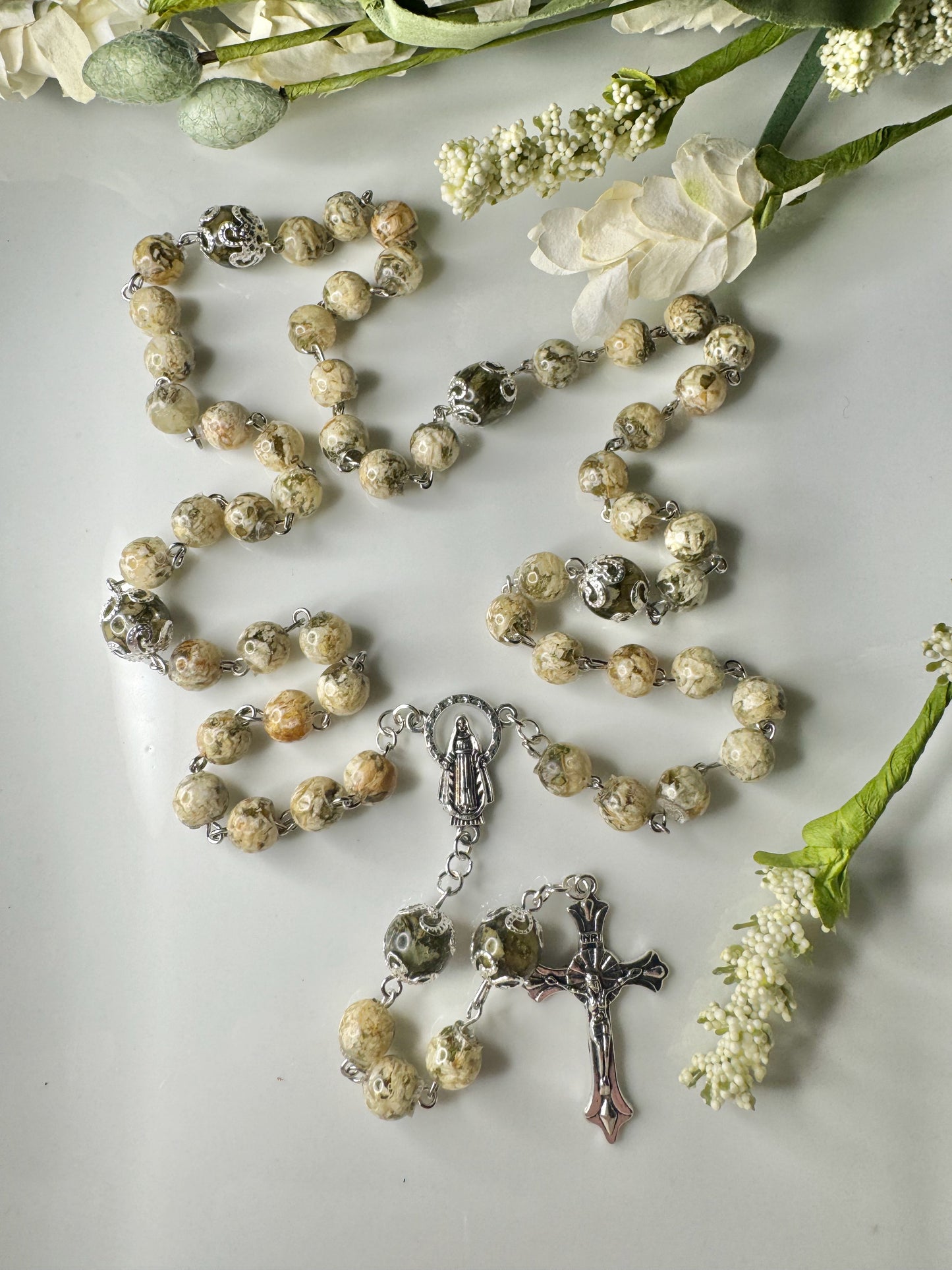 Handmade Memorial Rosary (comes with bag- choose color and add to cart)