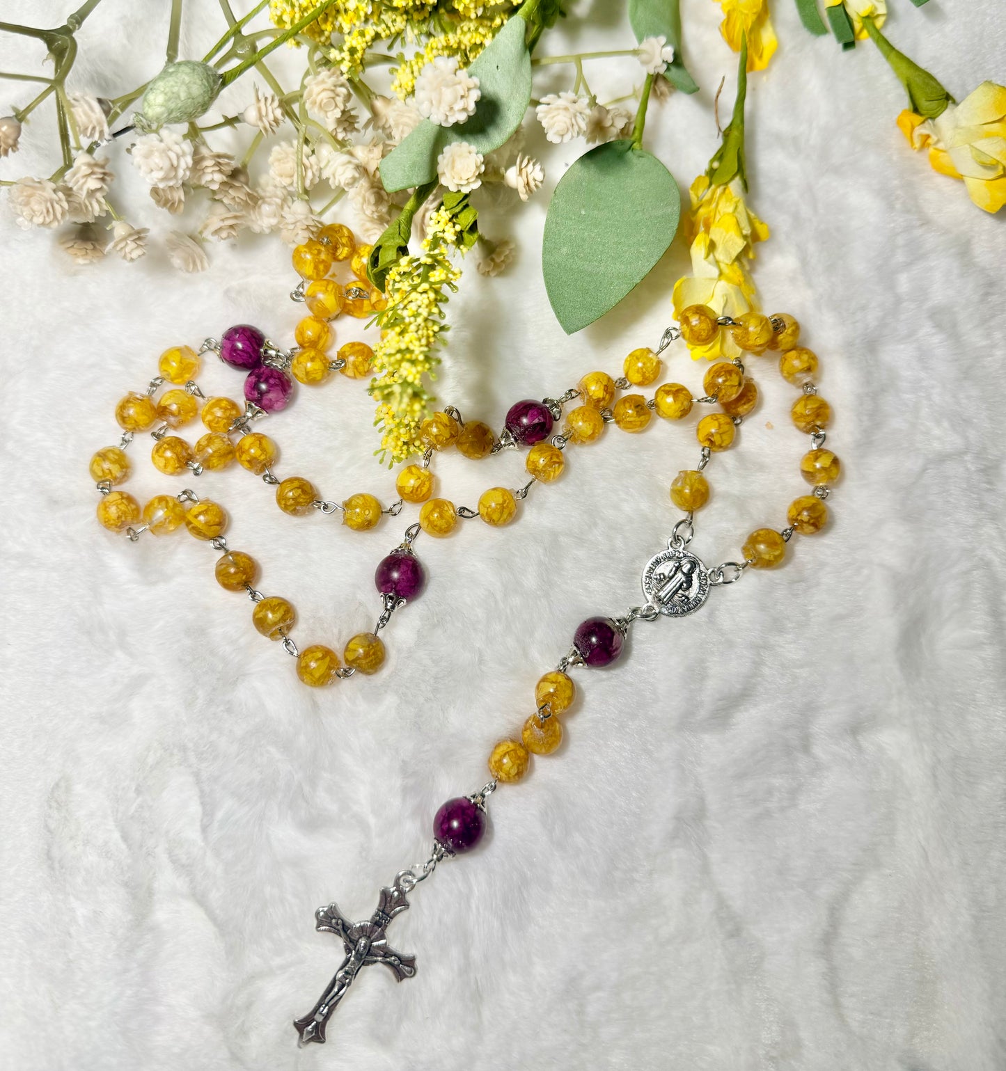 Handmade Memorial Rosary (comes with bag- choose color and add to cart)