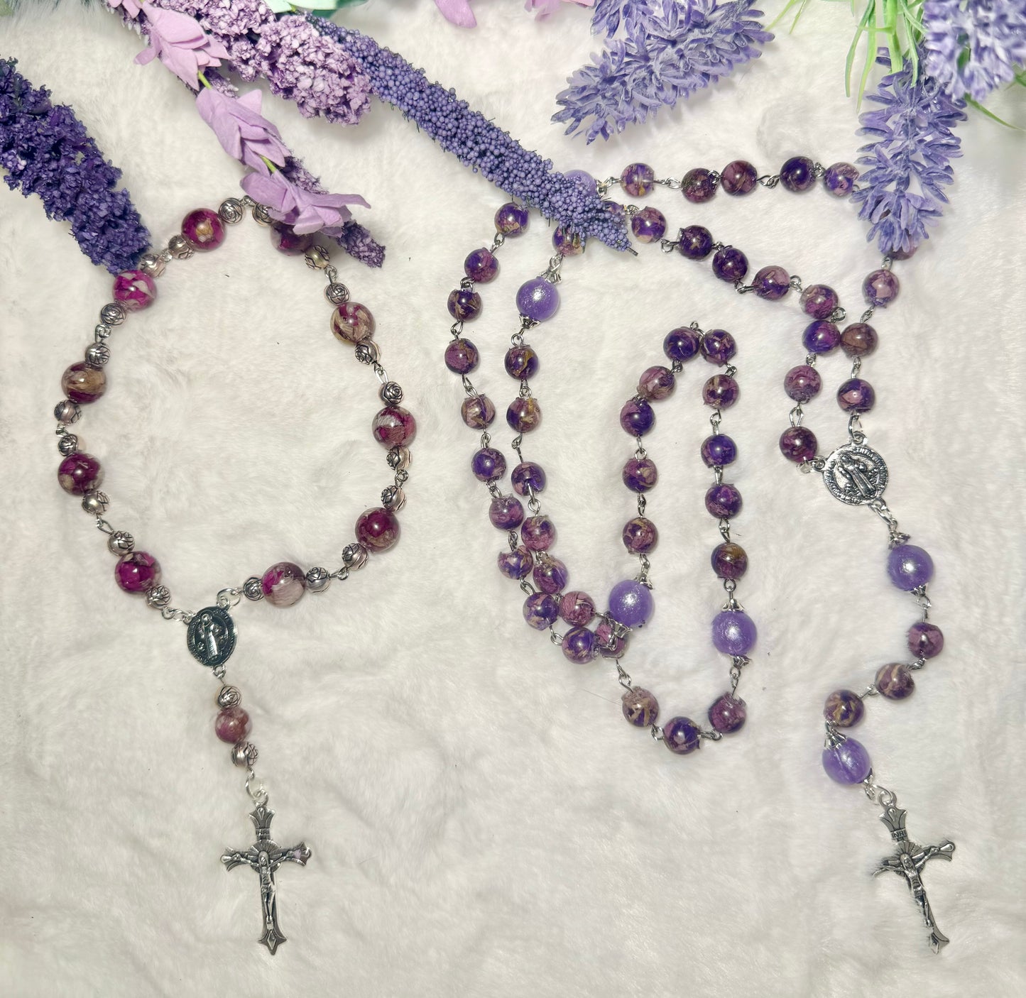 Handmade Memorial Rosary (comes with bag- choose color and add to cart)