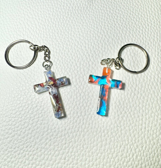 Handmade cross keychain