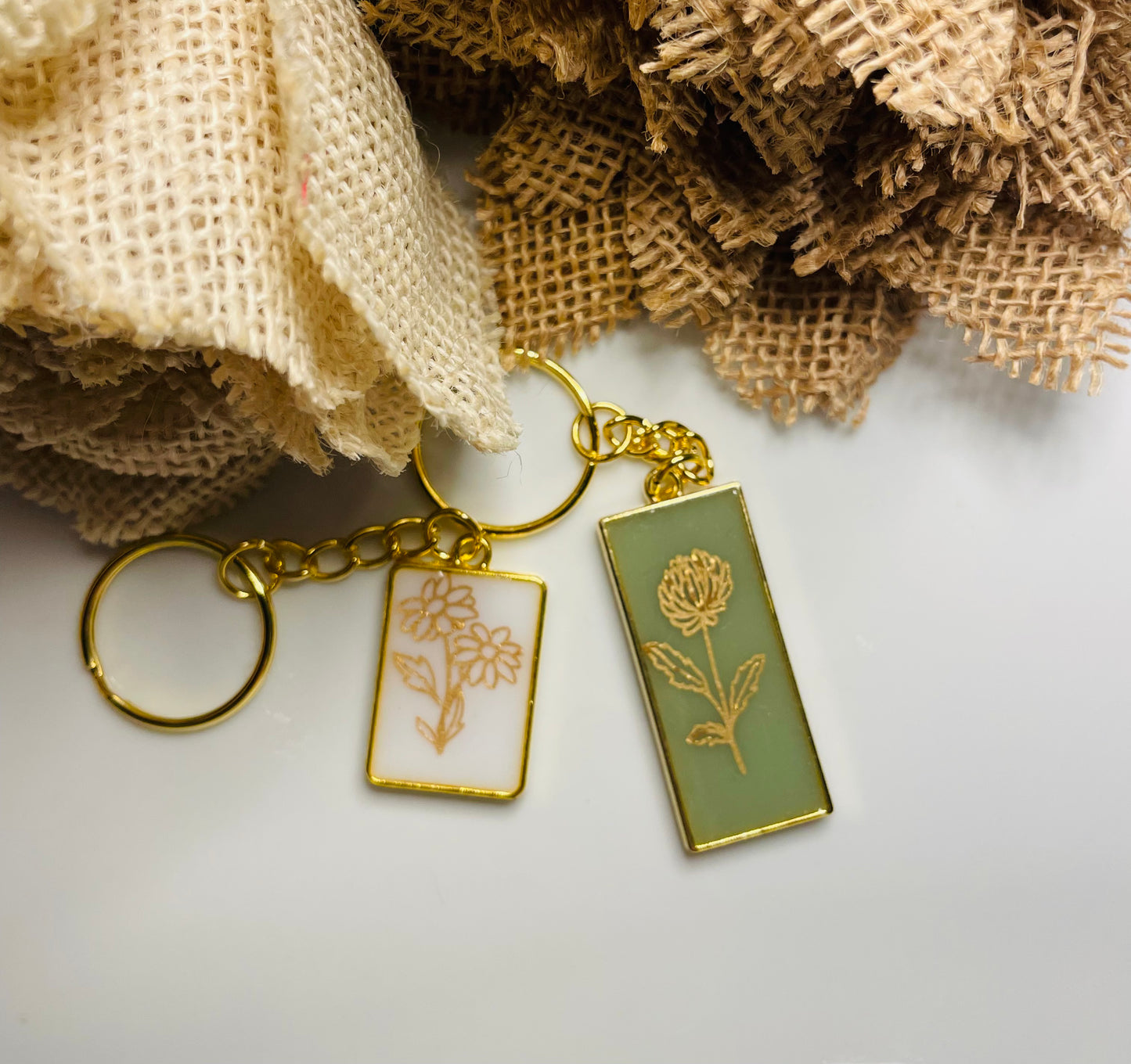 Birth Flower Keychains